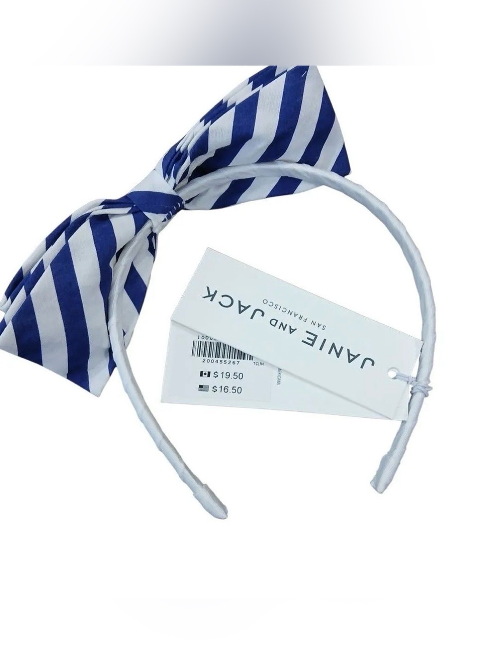 NWT Janie & Jack Stripe Bow Headband